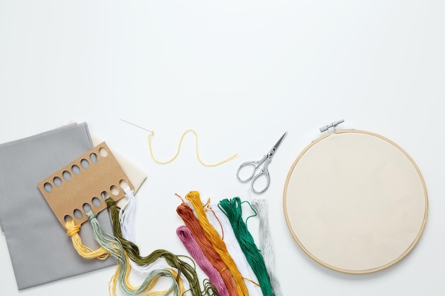 Zestaw hafciarskich nici i tamborków